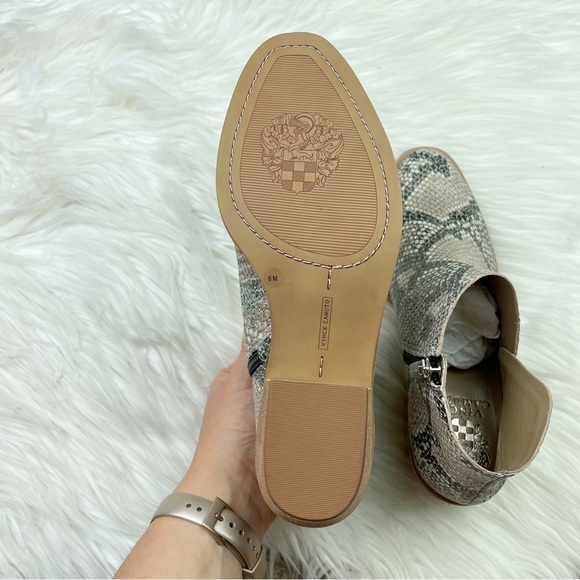 New Vince Camuto Arendara Snake Print Leather Booties in Warm Roccia - Picture 8 of 14